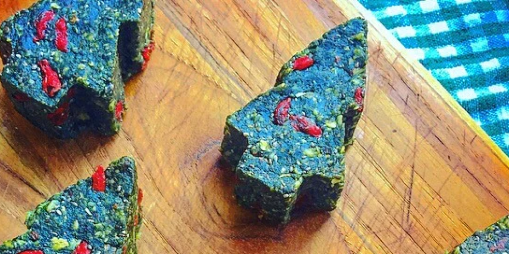 Spirulina-grønne juletræer